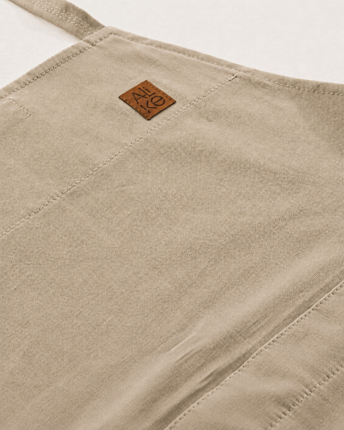 Fartuch garncarski Linen beige bez kieszeni - Alike Pottery Studio