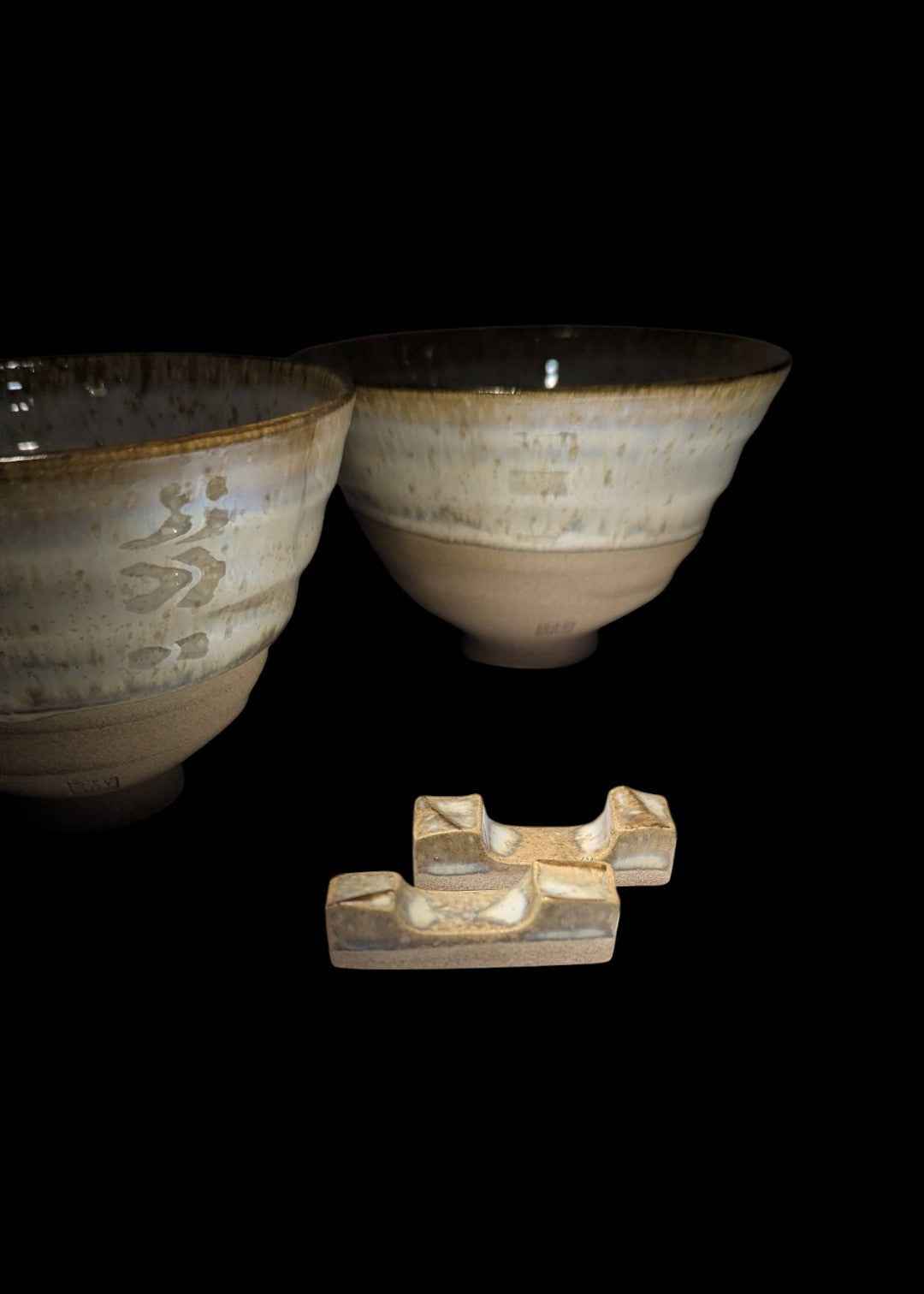 Set - 2 rice/miso/porridge bowls + 2 hashioki