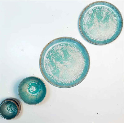 Umi Sets: 2 Plates, Bowl, Nerikomi Tea Cup
