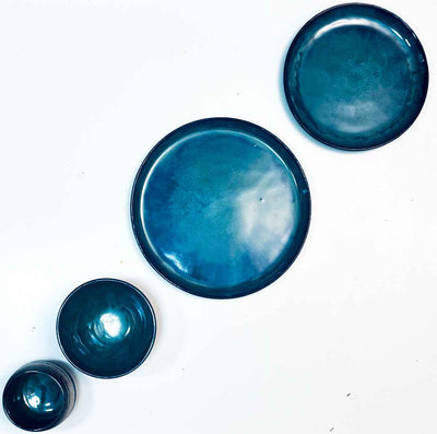 Umi Sets: 2 Plates, Bowl, Nerikomi Tea Cup