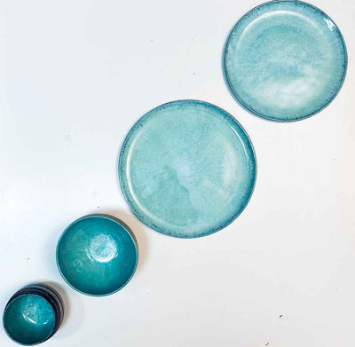 Umi Sets: 2 Plates, Bowl, Nerikomi Tea Cup