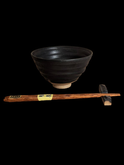 Rice Bowl with Chopstick Rest. Donburi + Hashioki. - Alike Pottery Studio