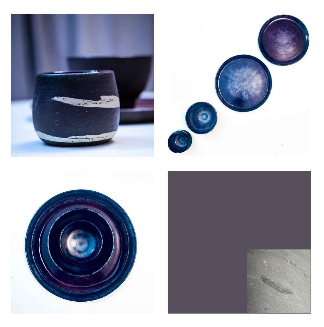 Umi Sets: 2 Plates, Bowl, Nerikomi Tea Cup