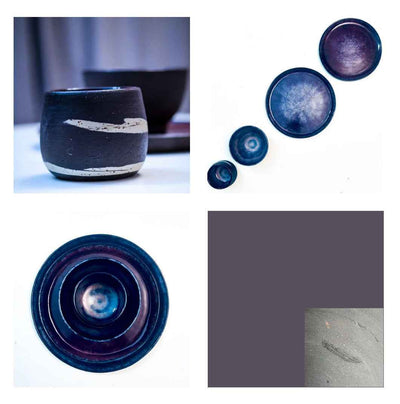 Umi Sets: 2 Plates, Bowl, Nerikomi Tea Cup