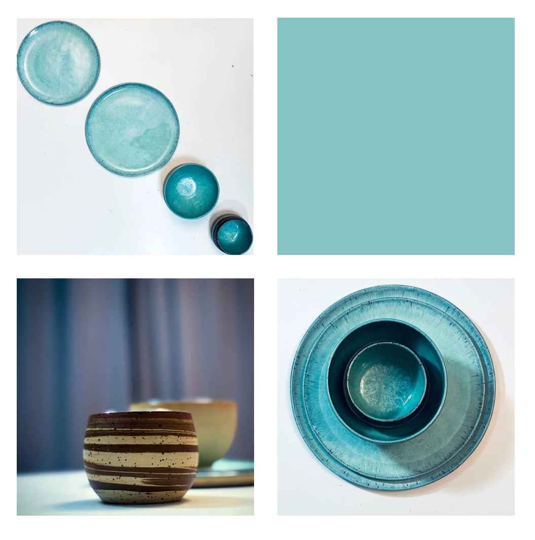 Umi Sets: 2 Plates, Bowl, Nerikomi Tea Cup