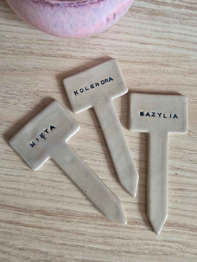 Tabliczki do ziół: bazylia, mięta, kolendra