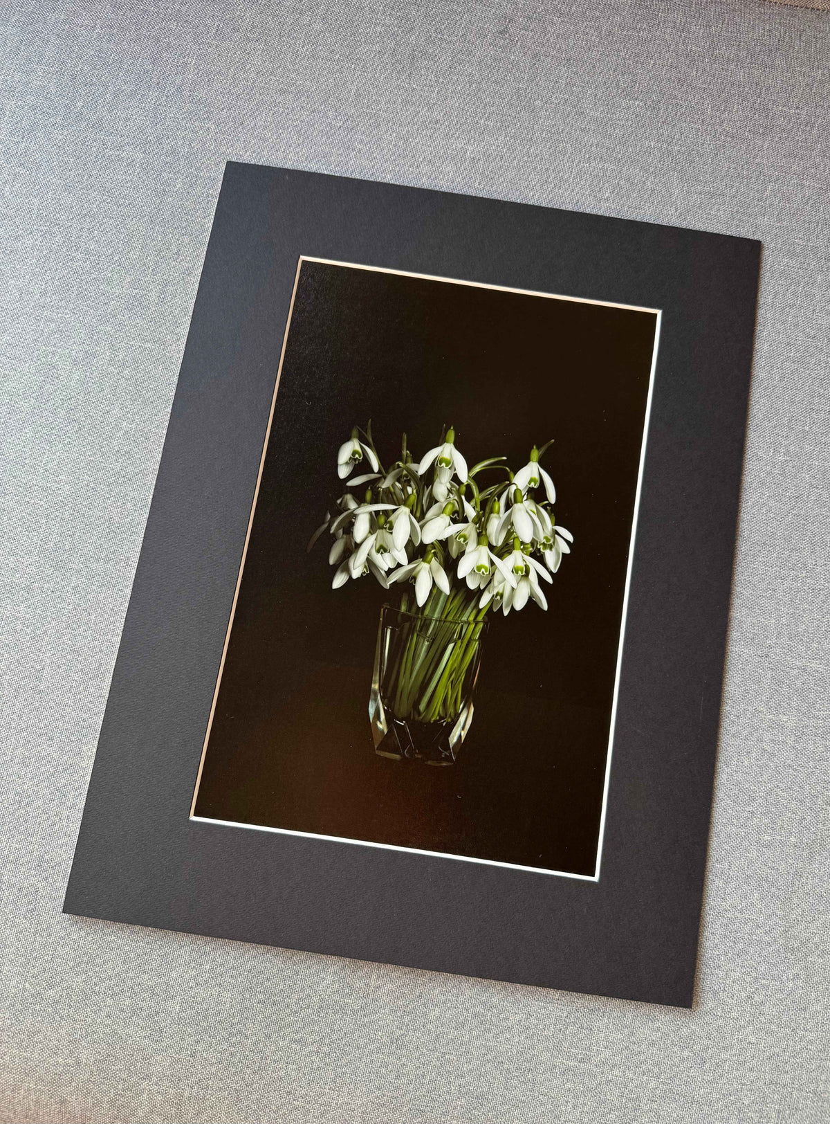 Snowdrops in a crystal vase