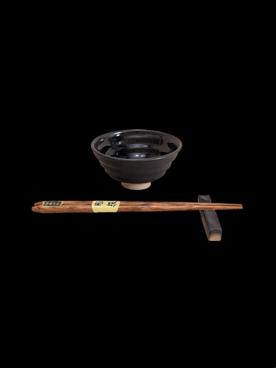 Rice Bowl with Chopstick Rest. Donburi + Hashioki - Alike Pottery Studio