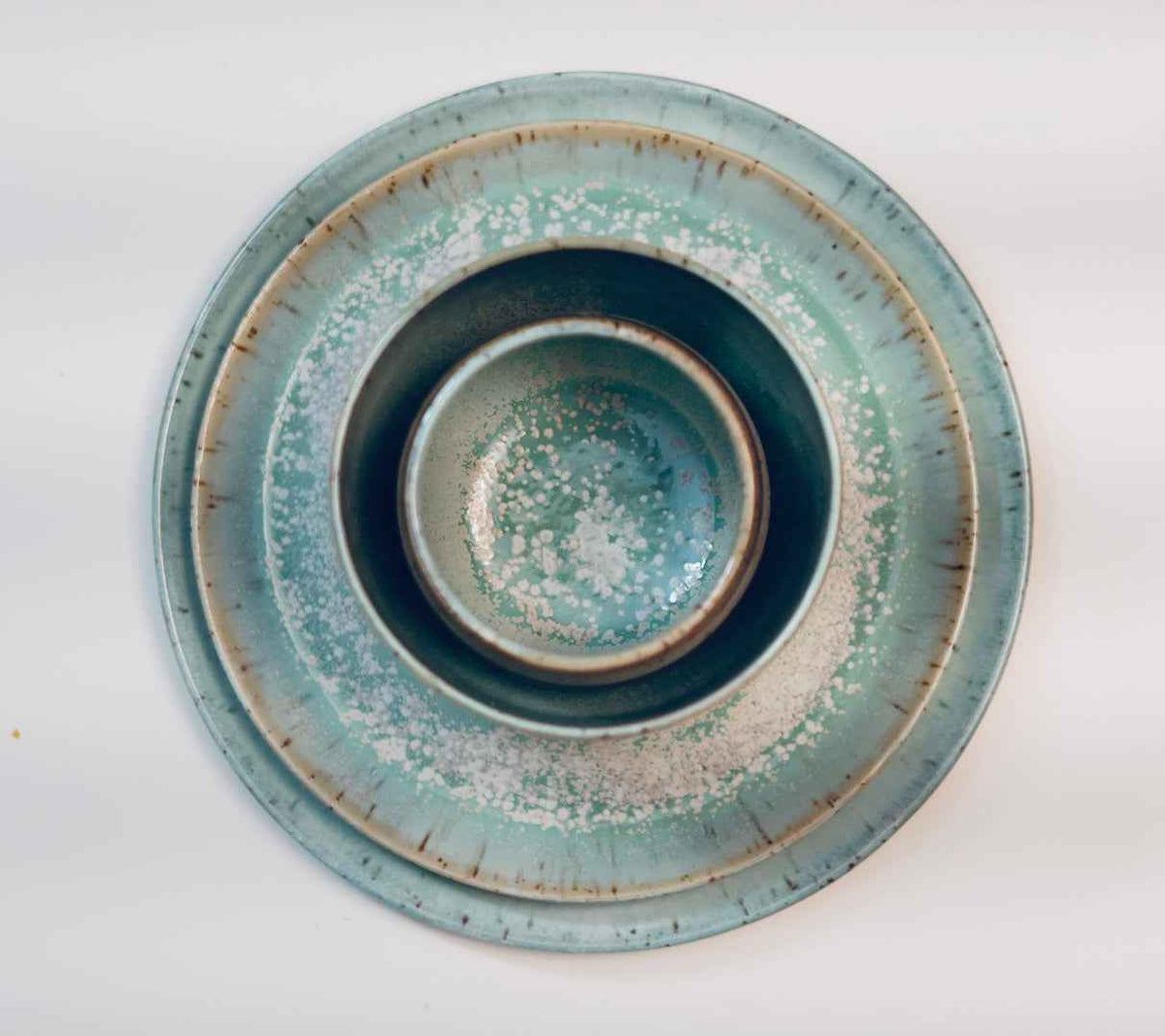 Umi Sets: 2 Plates, Bowl, Nerikomi Tea Cup